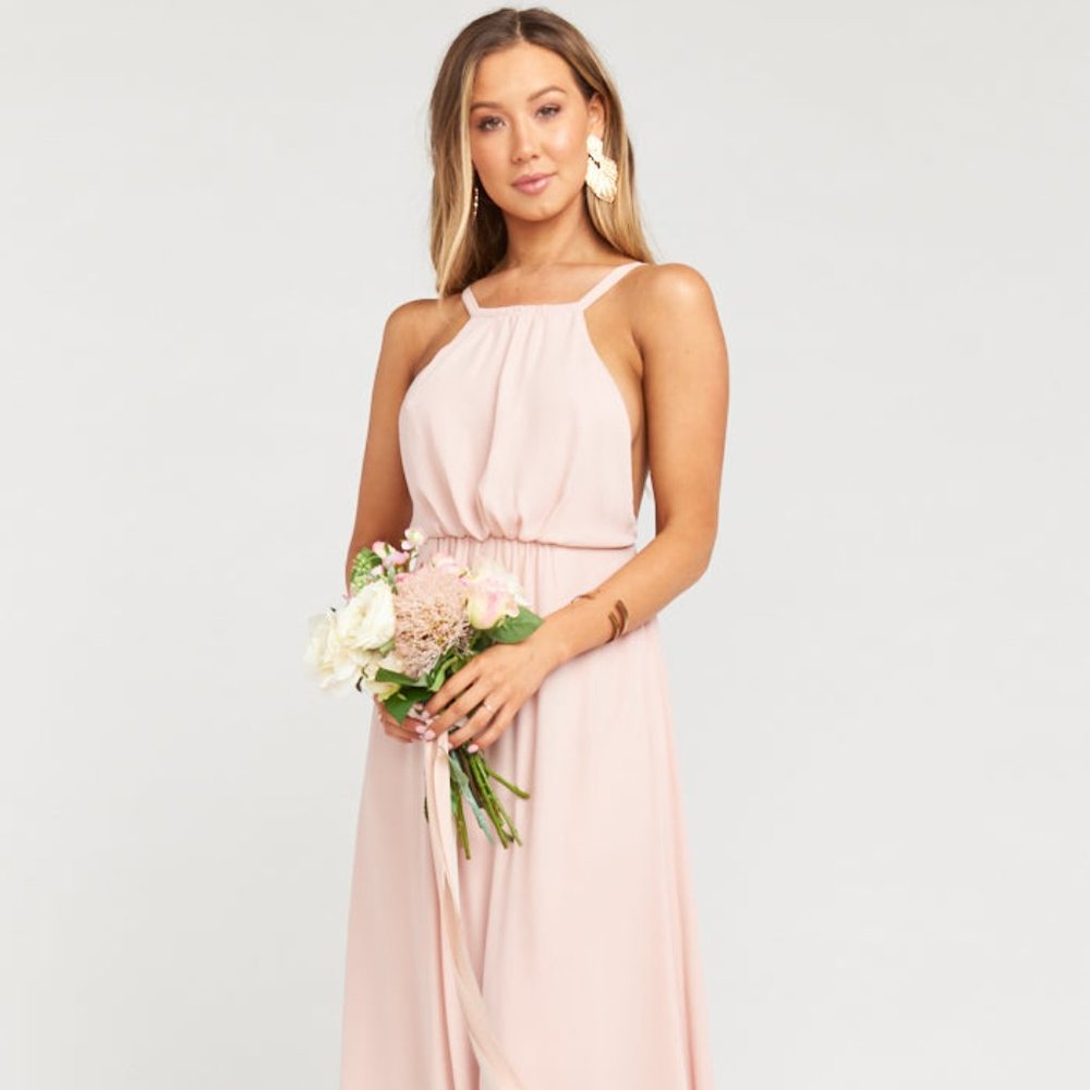 Show Me Your Mumu Amanda Maxi Dress in Dusty Blush Crisp